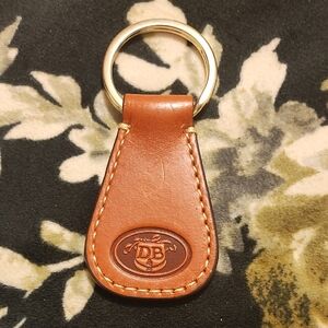 Dooney And Bourke Brown Leather Keychain Key Fob